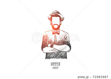 Hipster concept. Hand drawn isolated vector. 72983987