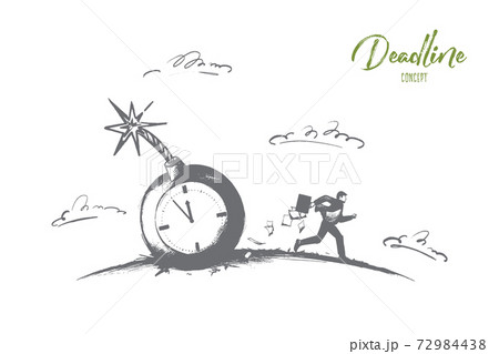 Deadline concept. Hand drawn isolated vector. 72984438