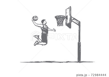 Basketball concept. Hand drawn isolated vector. 72984444