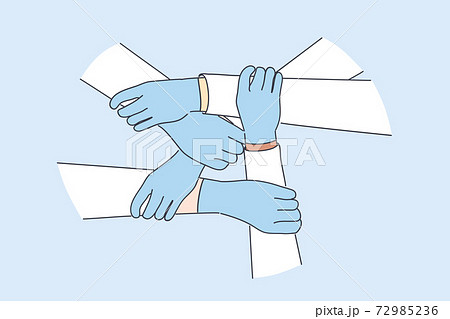Medical teamwork, health worker unity concept 72985236
