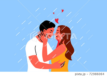 Couple Kiss Date Love Conceptのイラスト素材