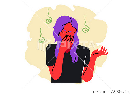 Smell, stench, disgust concept 72986212