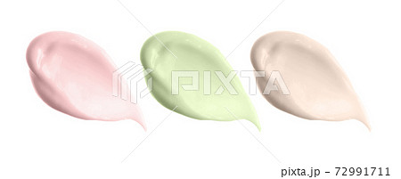 Different cream smears swatches smudges isolated. Cosmetic sunscreen, bb cc cream samples collection. Beauty skin care product drops variety. Different cream smears swatches smudges isolated. Cosmetic sunscreen, bb cc cream samples collection. Beauty skin care product drops variety. 72991711