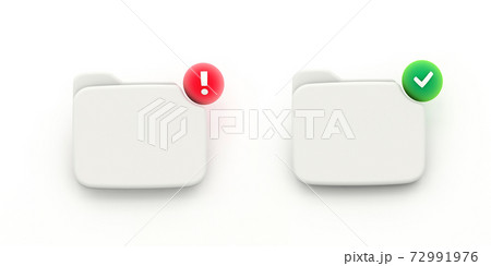 Succes and error Notification empty folder symbol. 3D rendering Succes and error Notification empty folder symbol. 3D rendering 72991976