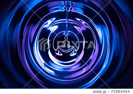 Yoga meditation hands woman in yoga lotus pose with aura spiritual 72993404