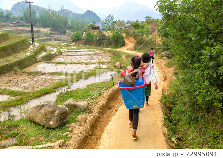 Children in Sapa, Vietnam 72995091