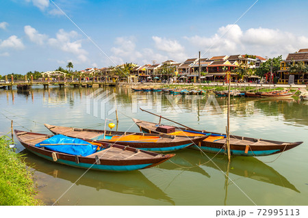 Traditional boats in Hoi An, Vietnam Traditional boats in Hoi An, Vietnam 72995113
