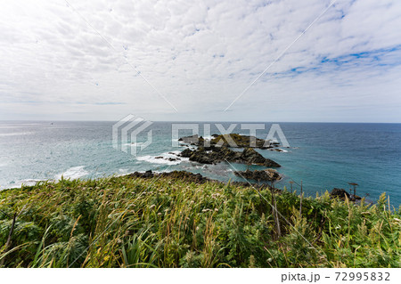 澄海岬 礼文島の写真素材
