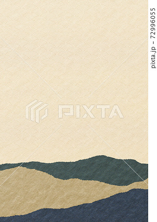 イラスト素材　抽象　アブストラクト　和風　和紙　紙　背景素材　和柄　青海波模様 72996055