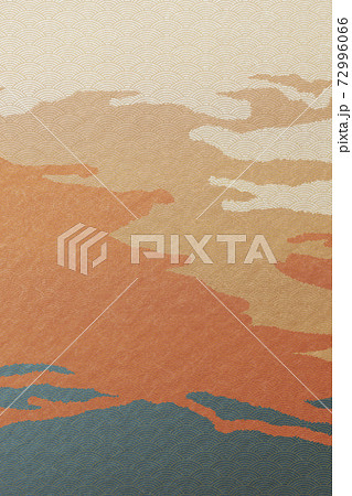 イラスト素材　抽象　アブストラクト　和風　和紙　紙　背景素材　和柄　青海波模様 72996066