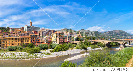 Colorful houses in Ventimiglia, Italy 72999930