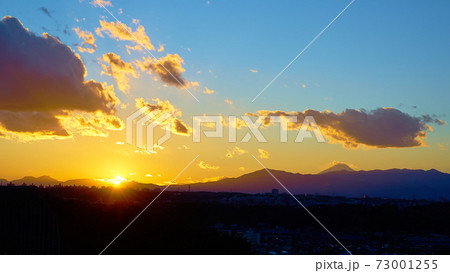 富士山と夕日_No1 富士山と夕日_No1 73001255