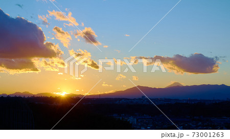 富士山と夕日_No2 富士山と夕日_No2 73001263