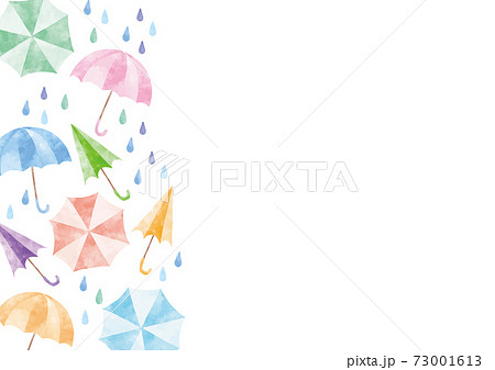 雨の日 フレーム 水彩02のイラスト素材