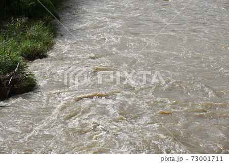 増水した川 増水した川 73001711