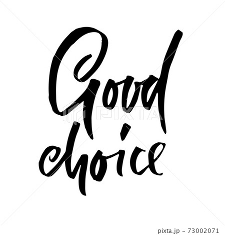 Good choice. Hand drawn modern dry brush lettering. Vector illustration. 73002071