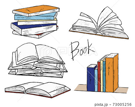 本やノートの手書きイラストイメージのイラスト素材