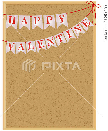 コルクボード　VALENTINE　バレンタイン　ガーランド　飾り　縦向き 73005555