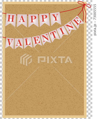 コルクボード　VALENTINE　バレンタイン　ガーランド　飾り　縦向き 73005555