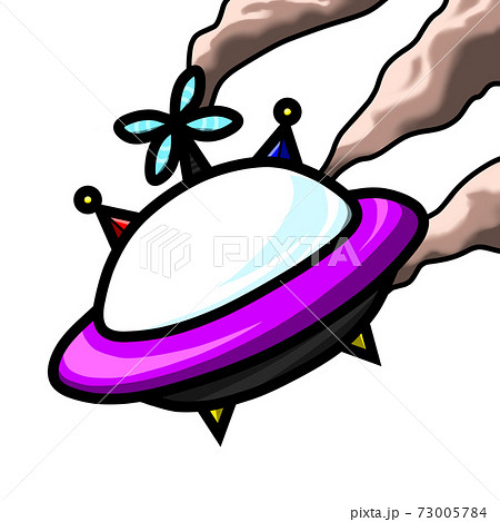 故障した小さな宇宙船のイラスト素材