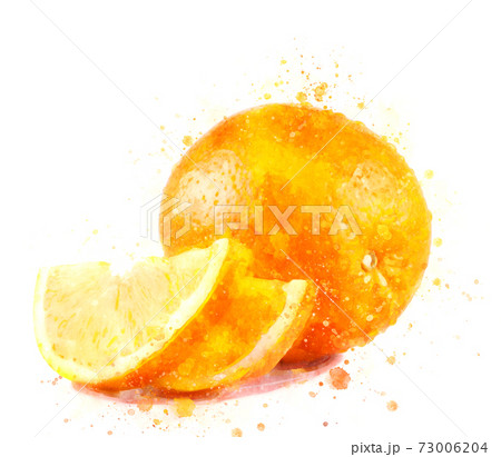 Orange with two slices 73006204