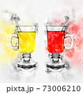 Red and yellow mulled wine glass as art 73006210