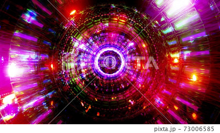 Abstract Reflection Neon Lights Glowing Colors のイラスト素材