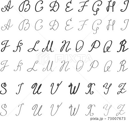 Alphabet in English. Hand drawn typeface. Letters handwritten in modern calligraphy style for logo design, poster, print - Vector Alphabet in English. Hand drawn typeface. Letters handwritten in modern calligraphy style for logo design, poster, print - Vector 73007673