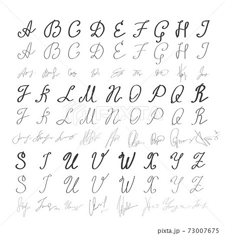 Alphabet in English. Hand drawn typeface....のイラスト素材 ...