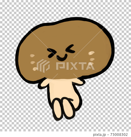Vegetable character cute big shiitake mushroom Vegetable character cute big shiitake mushroom 73008302