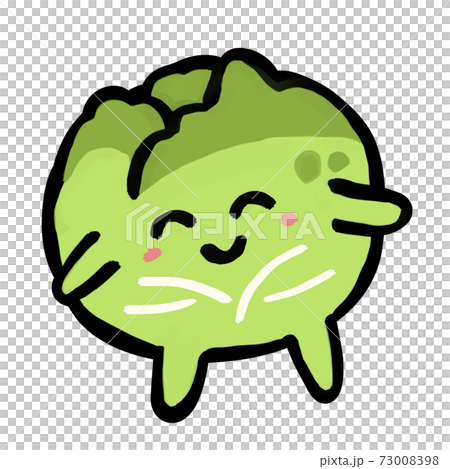 Vegetable character cute worm-eaten cabbage in translation 73008398