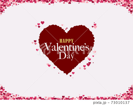 フレーム ハート バレンタイン メッセージ カード ポストカードのイラスト素材