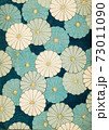 Happy flowers on blue background retro design 73011090