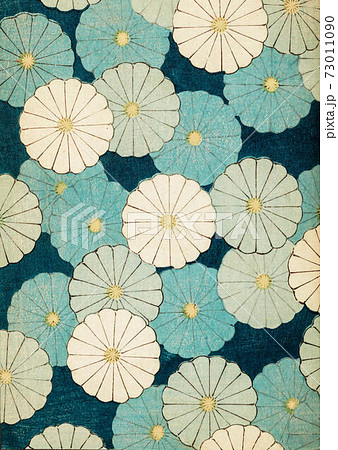 Happy flowers on blue background retro design Happy flowers on blue background retro design 73011090