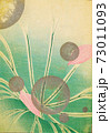 Retro Japanese art design background with circles and lines 73011093