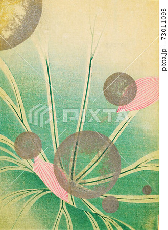 Retro Japanese art design background with circles and lines Retro Japanese art design background with circles and lines 73011093
