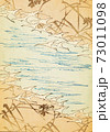 Retro Japanese art design background with birds, stream 73011098