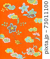 Retro Japanese art design red background with flowers. 73011100