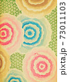 Retro Japanese art design background big round flowers 73011103