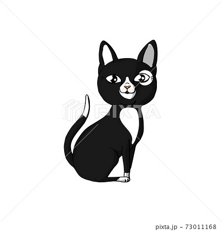 cute funny animal cat sitting. isolated on white background. 73011168