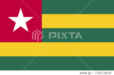 Togo national flag in exact proportions - Vector 73011620