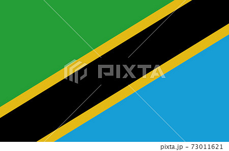 Tanzania national flag in exact proportions - Vector 73011621