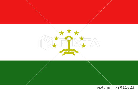 Tajikistan national flag in exact proportions - Vector Tajikistan national flag in exact proportions - Vector 73011623