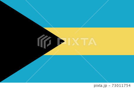 Bahamas national flag in exact proportions - Vector 73011754