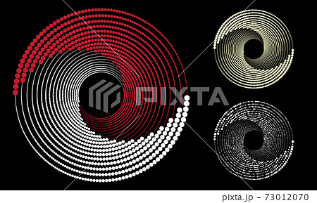 Spiral dots backdrop designs. Abstract background illustrations with halftone effects. 73012070