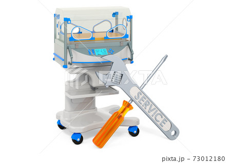 Service and repair of infant incubator, 3D rendering 73012180
