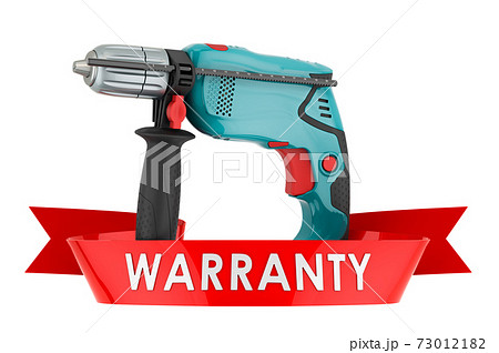 Electric drill warranty concept. 3D rendering Electric drill warranty concept. 3D rendering 73012182