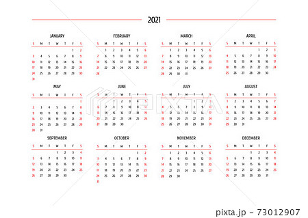 2021 calendar in classic strict style. Monthly - Stock