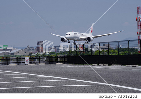 伊丹空港・着陸する飛行機 73013253