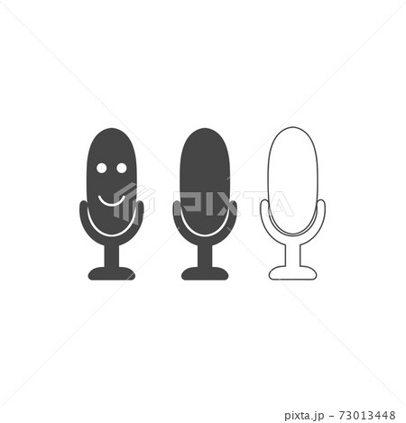 Microphone icon set. Vector image Personal assistant and voice recognition concept. Speaker sign. On air radio mic microphone. 73013448